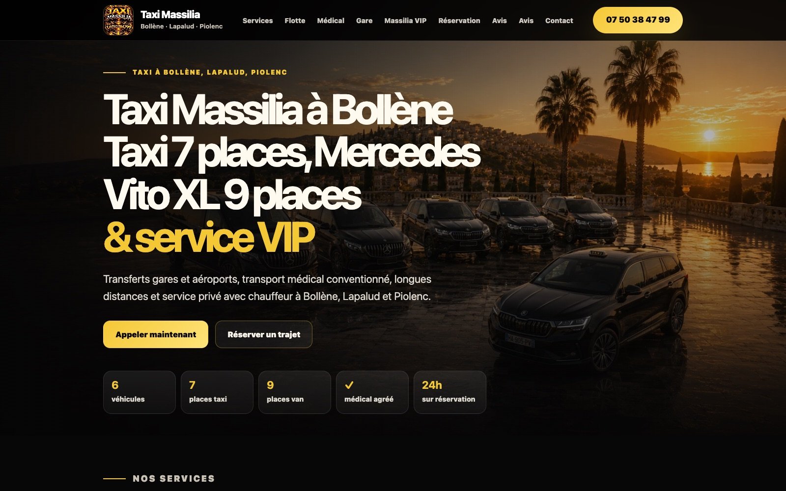 Site Taxi Massilia réalisé par CNDSEO